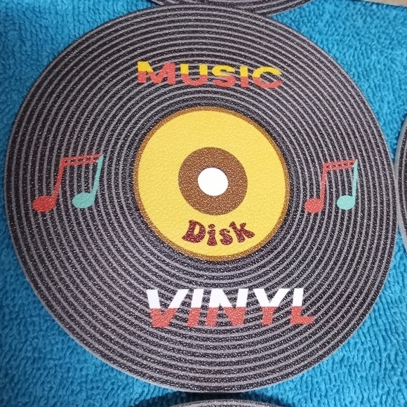 Colorful Music Vinyl Coaster Set Of 6 - Picture 7 of 8